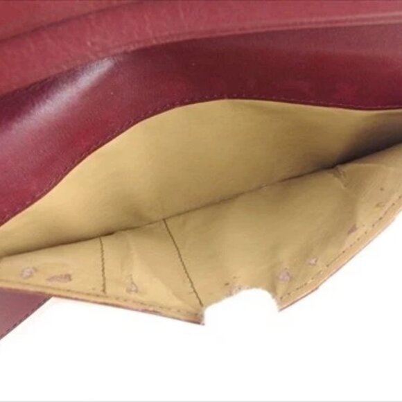 Saint Laurent Wallet Purse Red leather Woman Authentic Used D2028 - Picture 9 of 10